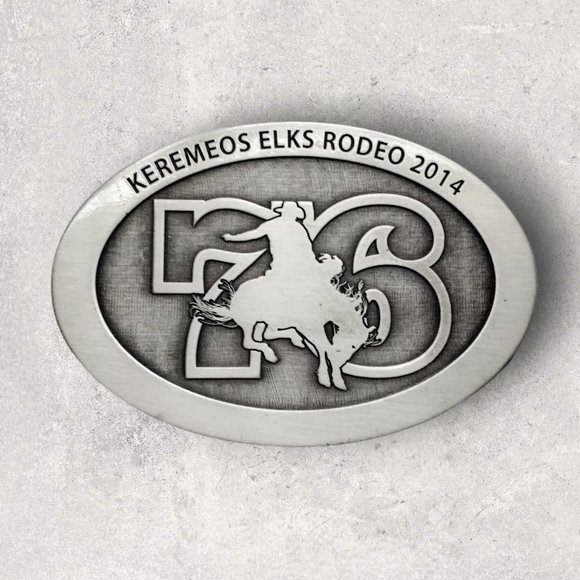 Keremeos Elks Rodeo 2014 Souvenir Belt Buckle - New - Picture 1 of 3